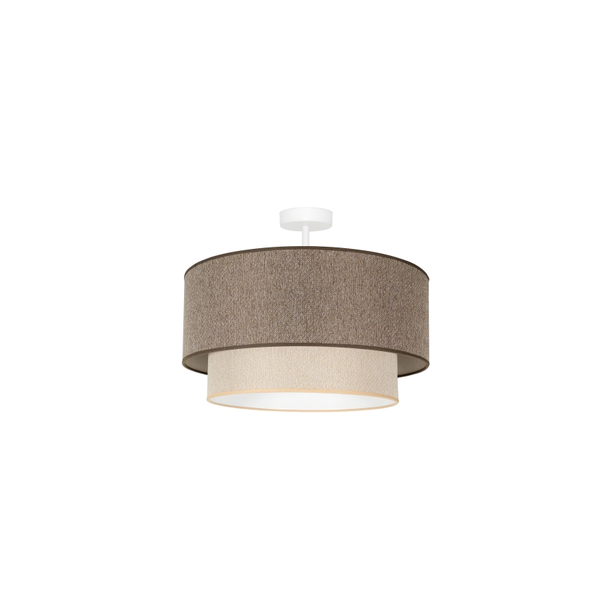 Duolla - Lampadario a plafone BOHO ECO RECYCLING 1xE27/15W/230V diametro 45 cm marrone/color crema