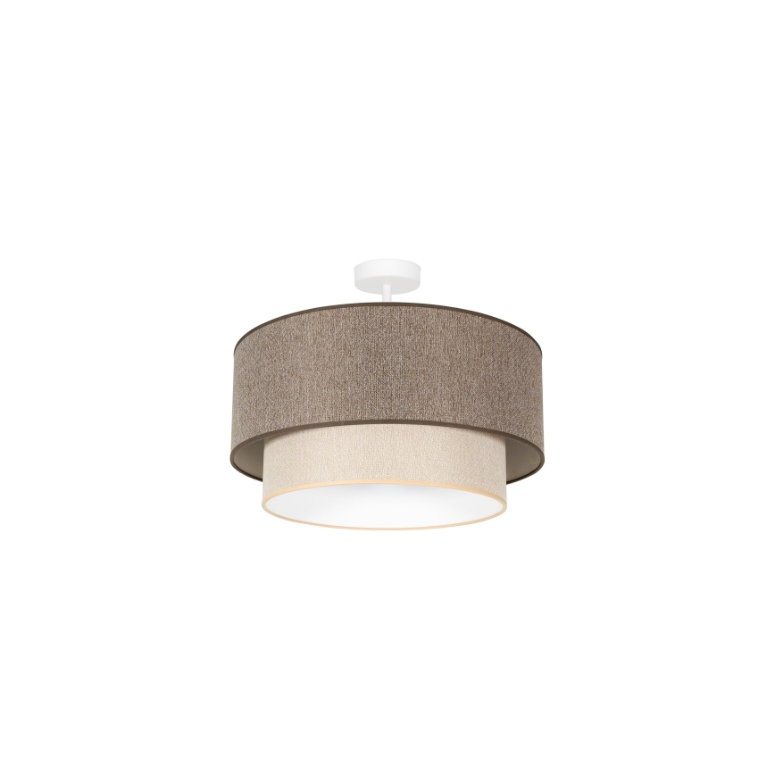 Duolla - Lampadario a plafone BOHO ECO RECYCLING 1xE27/15W/230V diametro 45 cm marrone/color crema