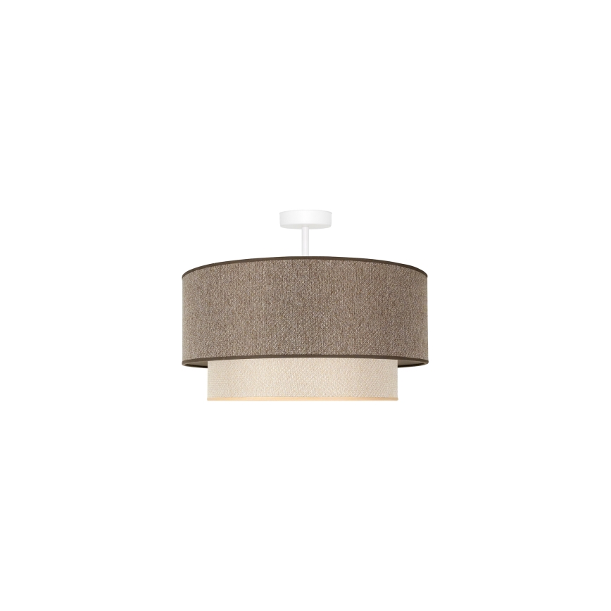 Duolla - Lampadario a plafone BOHO ECO RECYCLING 1xE27/15W/230V diametro 45 cm marrone/color crema