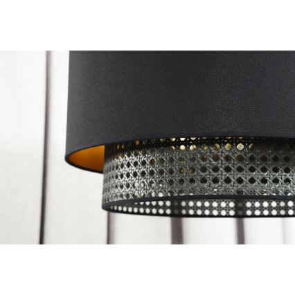 Duolla - Lampadario a plafone BOHO RATTAN 1xE27/15W/230V diametro 45 cm nero