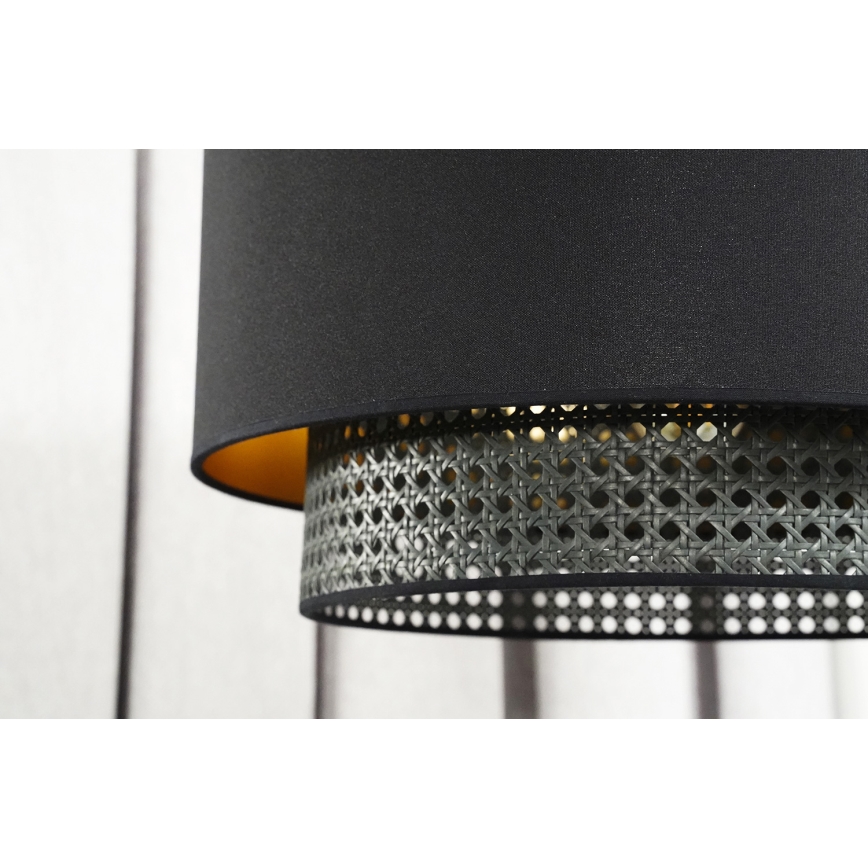Duolla - Lampadario a plafone BOHO RATTAN 1xE27/15W/230V diametro 45 cm nero