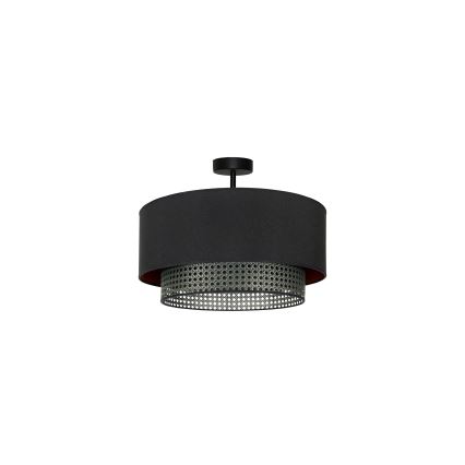 Duolla - Lampadario a plafone BOHO RATTAN 1xE27/15W/230V diametro 45 cm nero