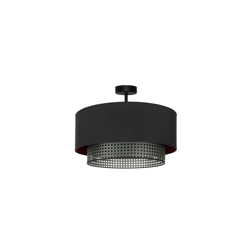 Duolla - Lampadario a plafone BOHO RATTAN 1xE27/15W/230V diametro 45 cm nero