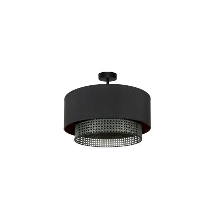 Duolla - Lampadario a plafone BOHO RATTAN 1xE27/15W/230V diametro 45 cm nero