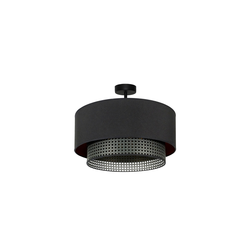 Duolla - Lampadario a plafone BOHO RATTAN 1xE27/15W/230V diametro 45 cm nero