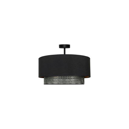 Duolla - Lampadario a plafone BOHO RATTAN 1xE27/15W/230V diametro 45 cm nero