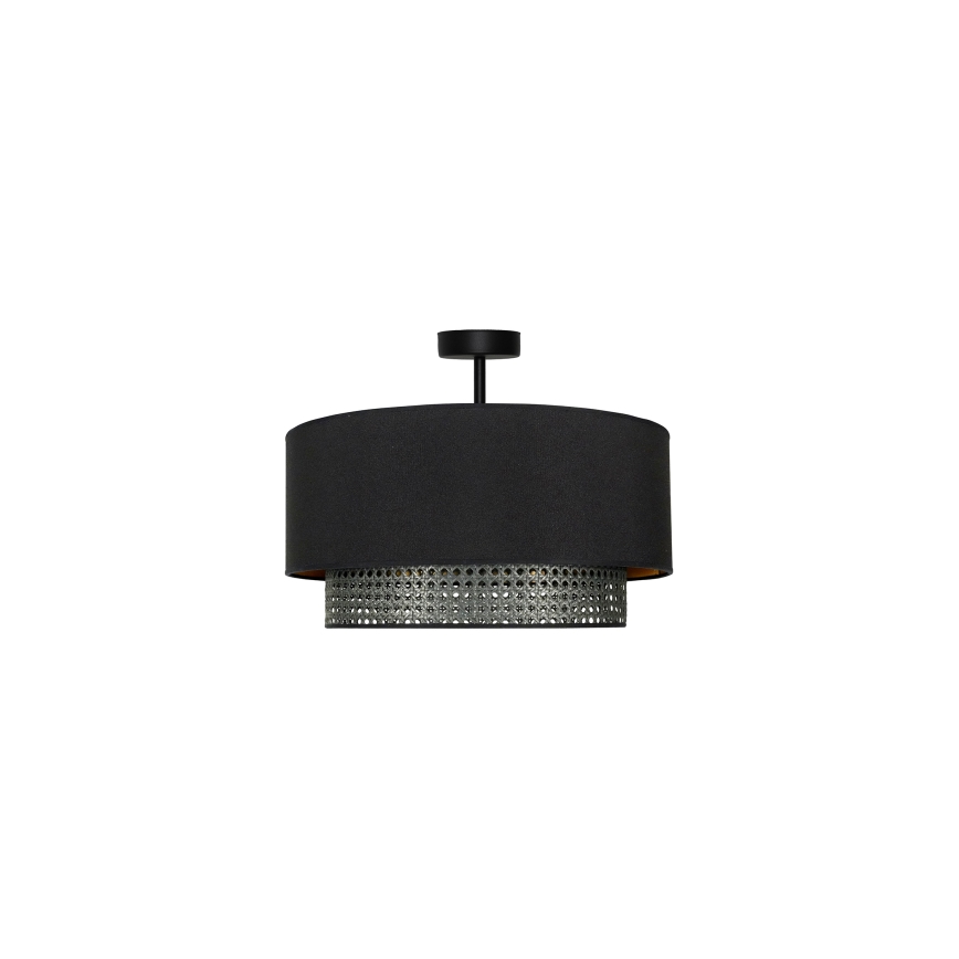 Duolla - Lampadario a plafone BOHO RATTAN 1xE27/15W/230V diametro 45 cm nero