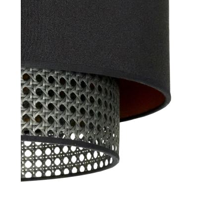 Duolla - Lampadario a plafone BOHO RATTAN 1xE27/15W/230V diametro 45 cm nero