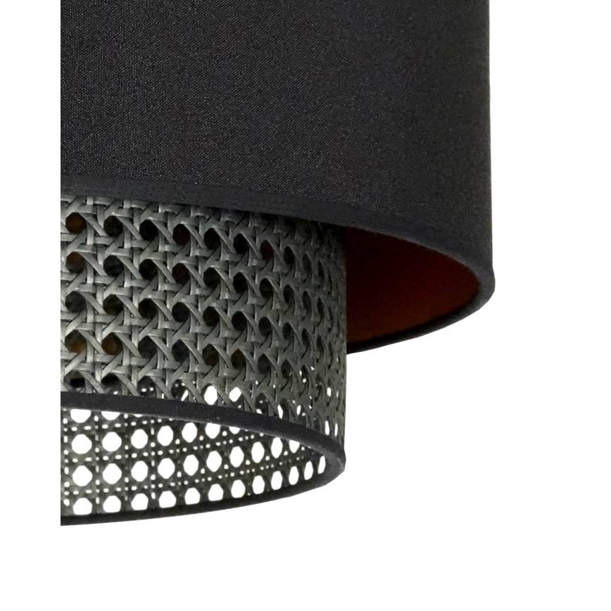 Duolla - Lampadario a plafone BOHO RATTAN 1xE27/15W/230V diametro 45 cm nero