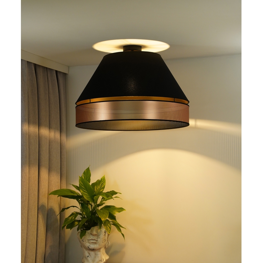 Duolla - Lampadario a plafone COPPER SHINY 1xE27/15W/230V diametro 60 cm nero/rame