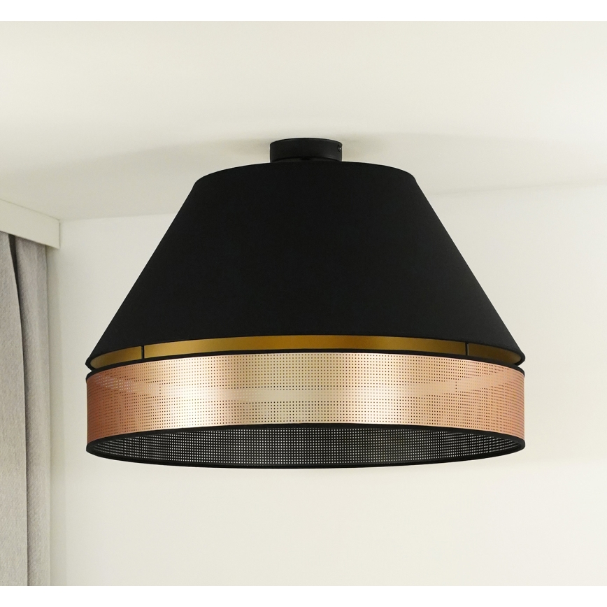 Duolla - Lampadario a plafone COPPER SHINY 1xE27/15W/230V diametro 60 cm nero/rame