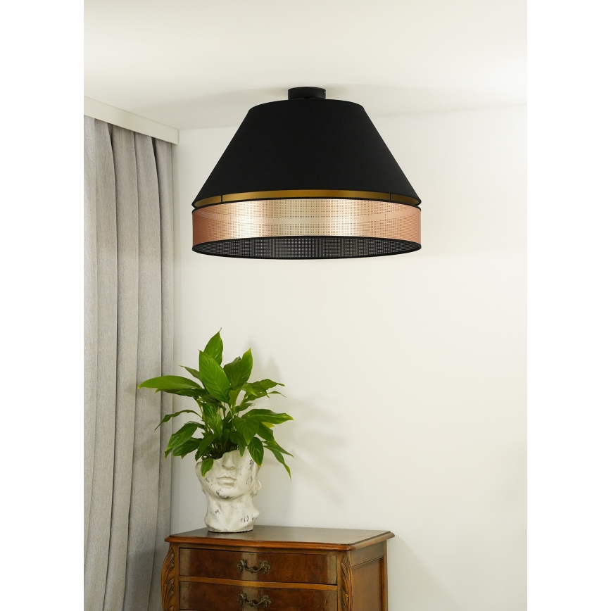 Duolla - Lampadario a plafone COPPER SHINY 1xE27/15W/230V diametro 60 cm nero/rame