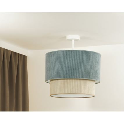 Duolla - Lampadario a plafone CORDUROY 1xE27/15W/230V diametro 40 cm blu/beige