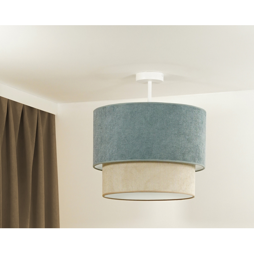Duolla - Lampadario a plafone CORDUROY 1xE27/15W/230V diametro 40 cm blu/beige