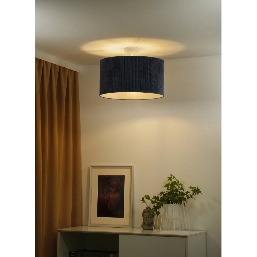 Duolla - Lampadario a plafone CORDUROY 1xE27/15W/230V diametro 40 cm blu scuro