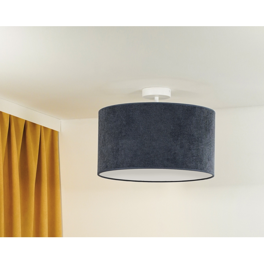 Duolla - Lampadario a plafone CORDUROY 1xE27/15W/230V diametro 40 cm blu scuro