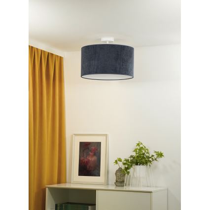 Duolla - Lampadario a plafone CORDUROY 1xE27/15W/230V diametro 40 cm blu scuro