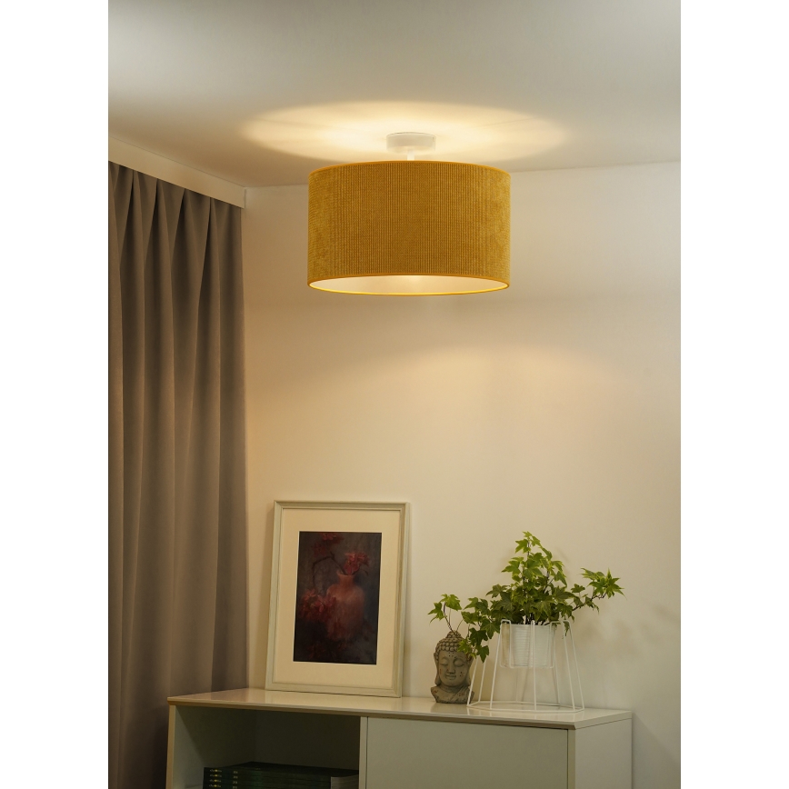 Duolla - Lampadario a plafone CORDUROY 1xE27/15W/230V diametro 40 cm giallo