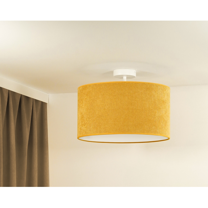 Duolla - Lampadario a plafone CORDUROY 1xE27/15W/230V diametro 40 cm giallo