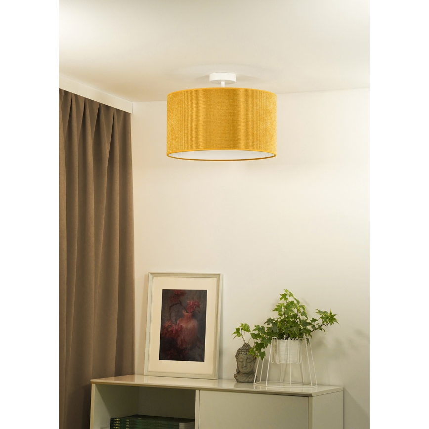 Duolla - Lampadario a plafone CORDUROY 1xE27/15W/230V diametro 40 cm giallo