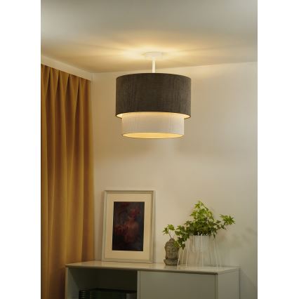 Duolla - Lampadario a plafone CORDUROY 1xE27/15W/230V diametro 40 cm marrone/color crema