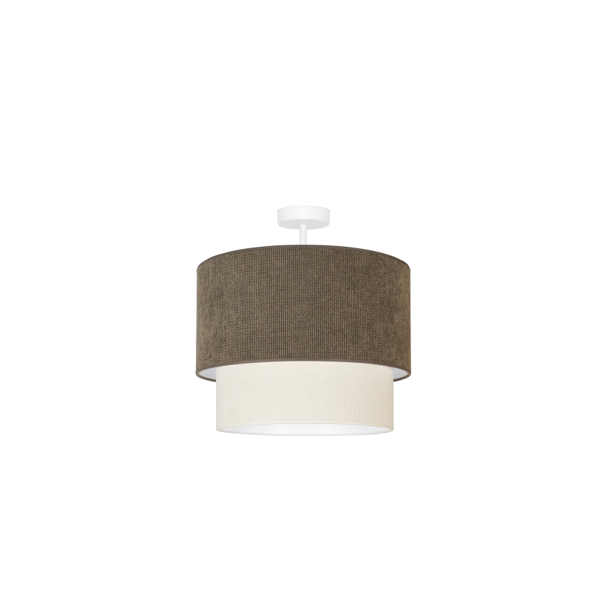 Duolla - Lampadario a plafone CORDUROY 1xE27/15W/230V diametro 40 cm marrone/color crema