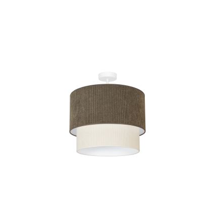 Duolla - Lampadario a plafone CORDUROY 1xE27/15W/230V diametro 40 cm marrone/color crema