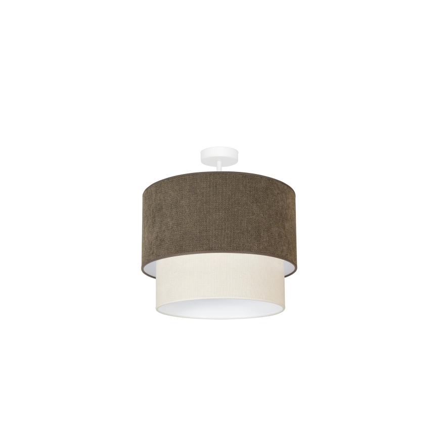 Duolla - Lampadario a plafone CORDUROY 1xE27/15W/230V diametro 40 cm marrone/color crema