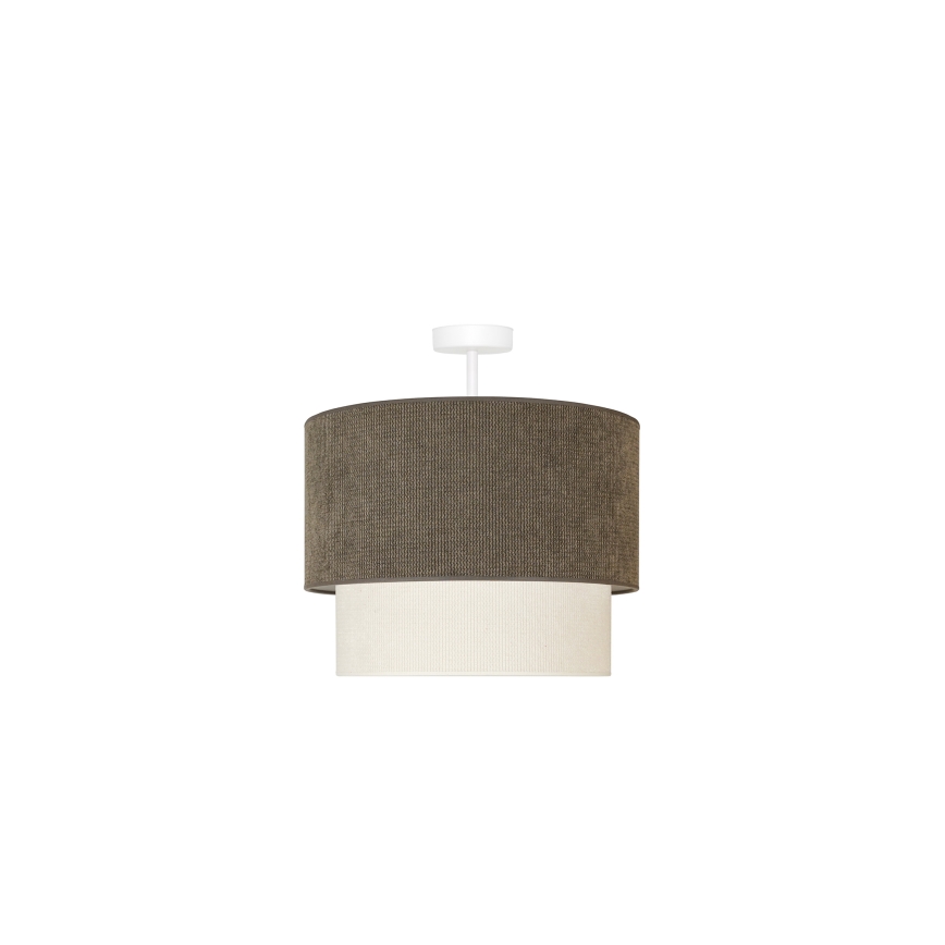 Duolla - Lampadario a plafone CORDUROY 1xE27/15W/230V diametro 40 cm marrone/color crema