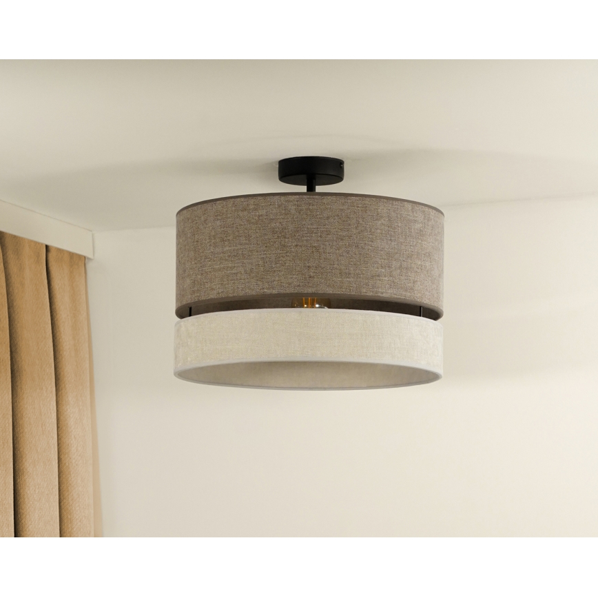 Duolla - Lampadario a plafone DOUBLE 1xE27/15W/230V diametro 40 cm marrone/grigio