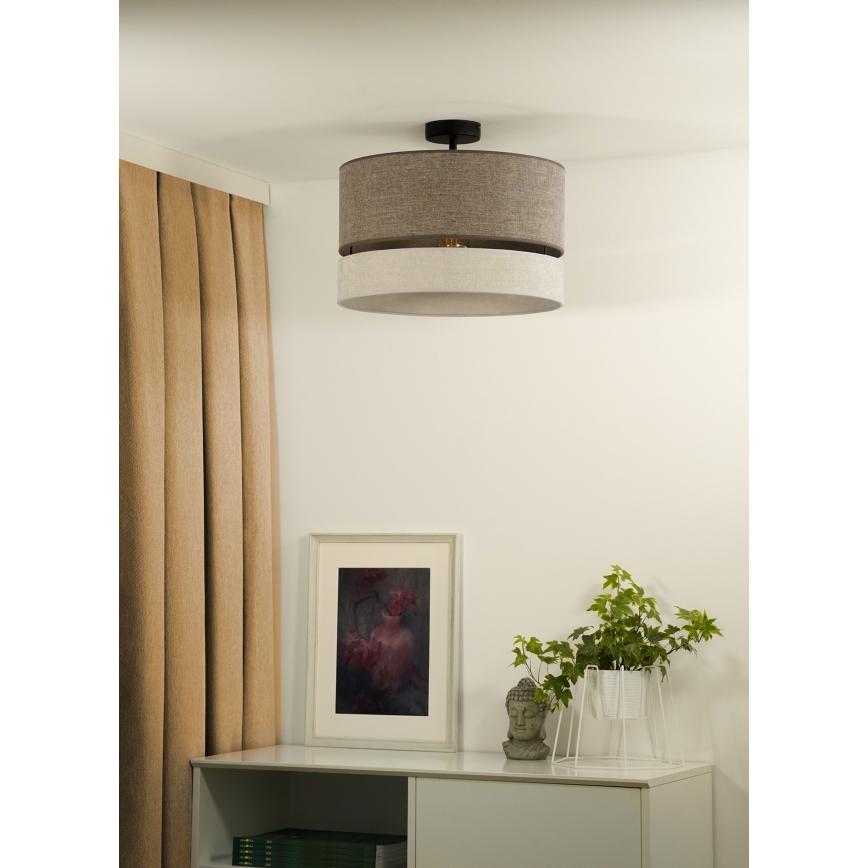 Duolla - Lampadario a plafone DOUBLE 1xE27/15W/230V diametro 40 cm marrone/grigio