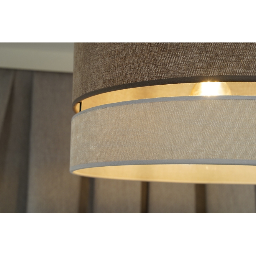 Duolla - Lampadario a plafone DOUBLE 1xE27/15W/230V diametro 40 cm marrone/grigio