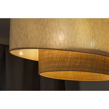 Duolla - Lampadario a plafone DOUBLE OVAL NATURE 2xE27/15W/230V color crema/beige