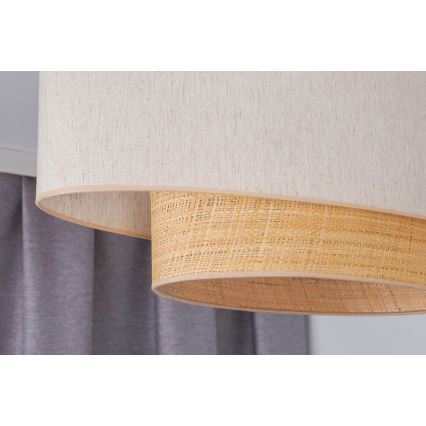 Duolla - Lampadario a plafone DOUBLE OVAL NATURE 2xE27/15W/230V color crema/beige