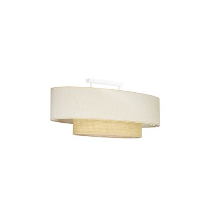 Duolla - Lampadario a plafone DOUBLE OVAL NATURE 2xE27/15W/230V color crema/beige