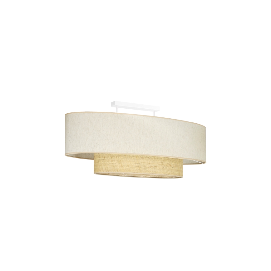 Duolla - Lampadario a plafone DOUBLE OVAL NATURE 2xE27/15W/230V color crema/beige