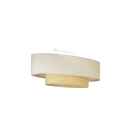 Duolla - Lampadario a plafone DOUBLE OVAL NATURE 2xE27/15W/230V color crema/beige