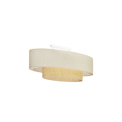 Duolla - Lampadario a plafone DOUBLE OVAL NATURE 2xE27/15W/230V color crema/beige