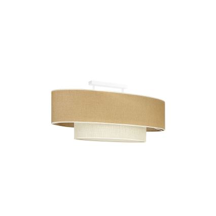 Duolla - Lampadario a plafone DOUBLE OVAL YUTE 2xE27/15W/230V marrone/color crema