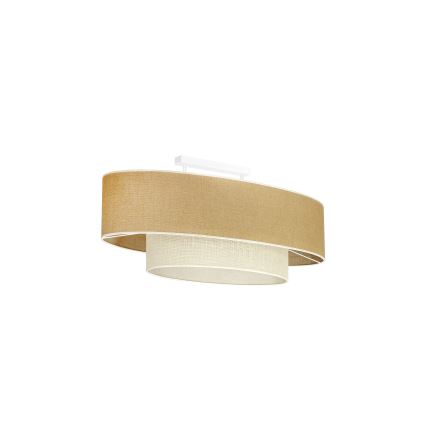 Duolla - Lampadario a plafone DOUBLE OVAL YUTE 2xE27/15W/230V marrone/color crema