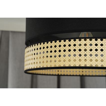 Duolla - Lampadario a plafone DOUBLE RATTAN 1xE27/15W/230V diametro 40 cm nero/beige