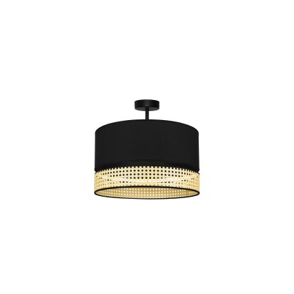 Duolla - Lampadario a plafone DOUBLE RATTAN 1xE27/15W/230V diametro 40 cm nero/beige
