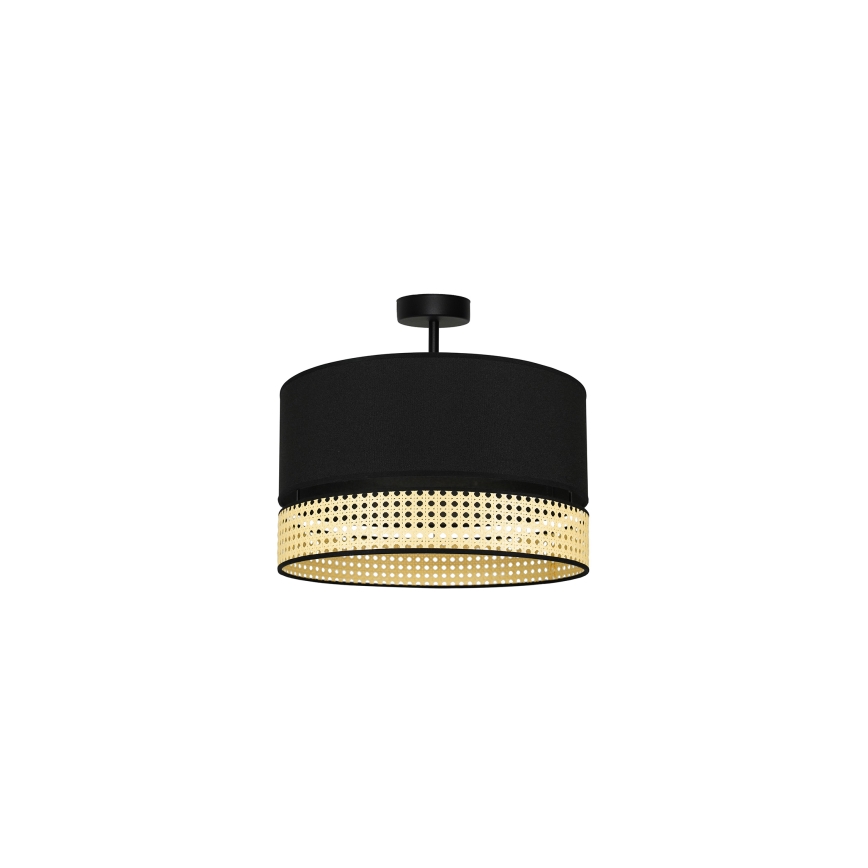 Duolla - Lampadario a plafone DOUBLE RATTAN 1xE27/15W/230V diametro 40 cm nero/beige