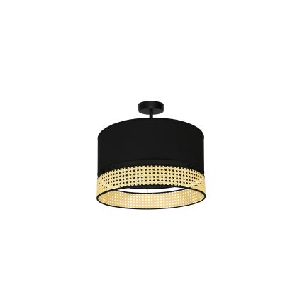 Duolla - Lampadario a plafone DOUBLE RATTAN 1xE27/15W/230V diametro 40 cm nero/beige
