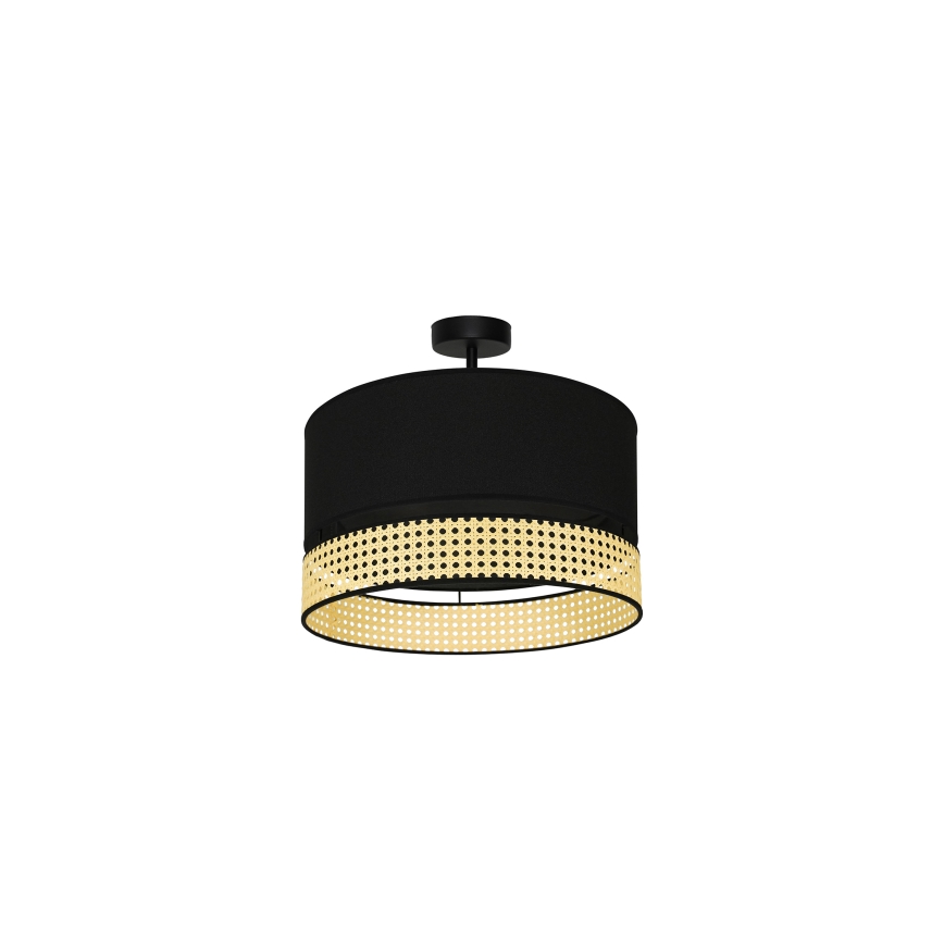 Duolla - Lampadario a plafone DOUBLE RATTAN 1xE27/15W/230V diametro 40 cm nero/beige