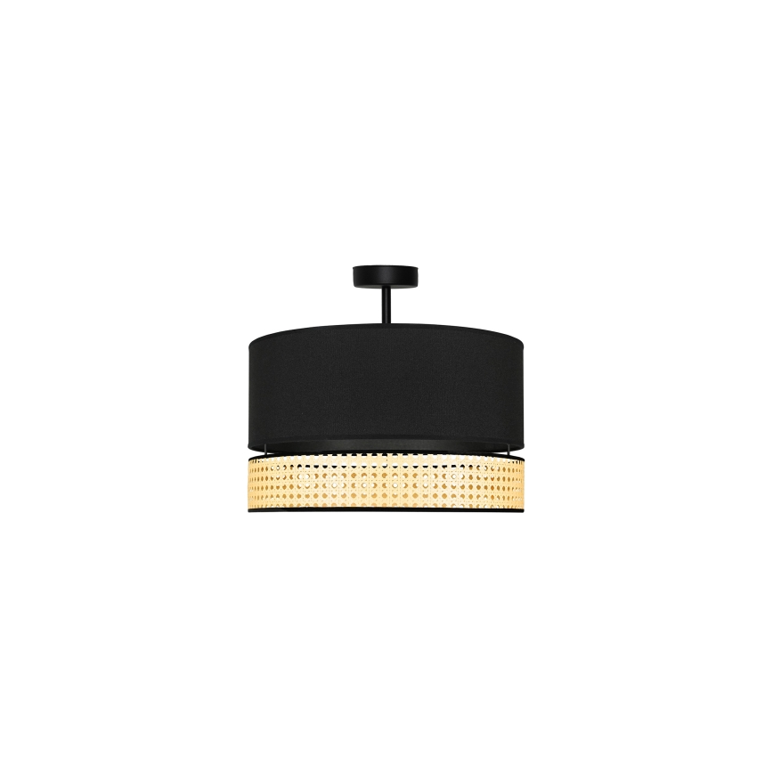 Duolla - Lampadario a plafone DOUBLE RATTAN 1xE27/15W/230V diametro 40 cm nero/beige