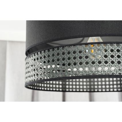 Duolla - Lampadario a plafone DOUBLE RATTAN 1xE27/15W/230V diametro 40 cm nero