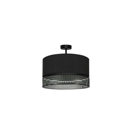 Duolla - Lampadario a plafone DOUBLE RATTAN 1xE27/15W/230V diametro 40 cm nero
