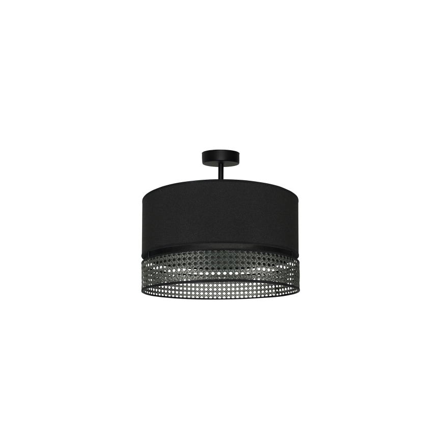 Duolla - Lampadario a plafone DOUBLE RATTAN 1xE27/15W/230V diametro 40 cm nero