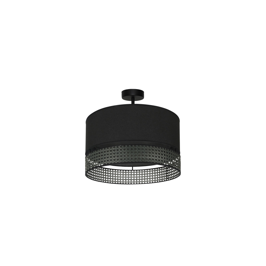 Duolla - Lampadario a plafone DOUBLE RATTAN 1xE27/15W/230V diametro 40 cm nero